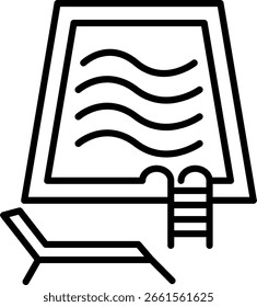 Swimming pool Line vector Icon Design