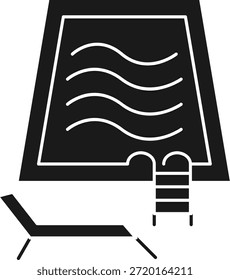 Línea de la piscina Icono de Vector Diseño