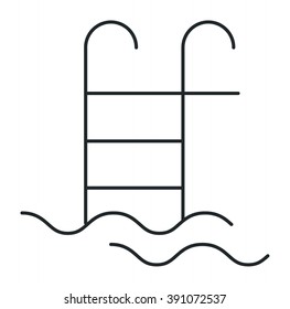 Swimming pool line vector icon