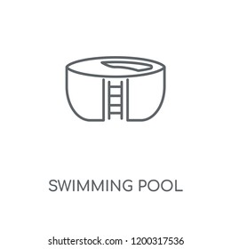 Swimming pool linear icon. Swimming pool concept stroke symbol design. Thin graphic elements vector illustration, outline pattern on a white background, eps 10.