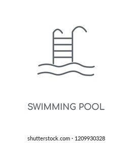 Swimming pool linear icon. Swimming pool concept stroke symbol design. Thin graphic elements vector illustration, outline pattern on a white background, eps 10.