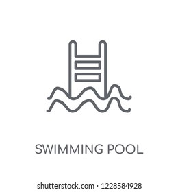 Swimming pool linear icon. Modern outline Swimming pool logo concept on white background from Summer collection. Suitable for use on web apps, mobile apps and print media.
