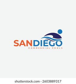 "Swimming Pool Logo Design | San Diego Commercial Pools Branding"

