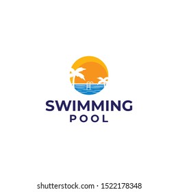 Swimming Pool Logo Design Vector