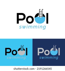 swimming pool logo design vector templet.