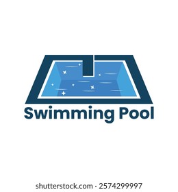 Swimming pool logo design vector template