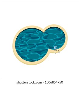 Swimming pool logo perspective pool