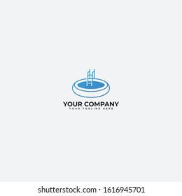 swimming pool logo, protect swimming blue logo