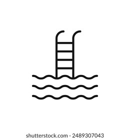 Swimming Pool logo sign vector outline