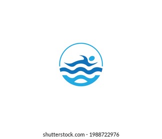 Swimming pool Logo Template Design
