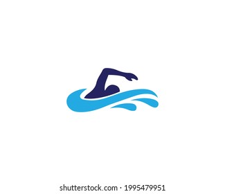 Swimming pool Logo Template Design.