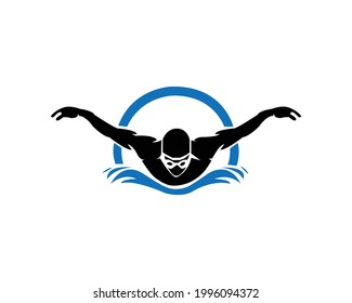 Swimming pool Logo Template Design.