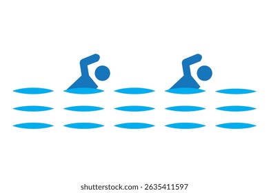 Swimming Pool and Man Icon. Vector Icon swimming man logo icon vector illustration. Eps 10