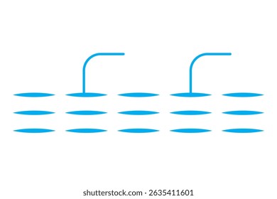 Piscina y Man Icon. Icono de Vector de natación hombre logo icono Ilustración vectorial. Eps 10