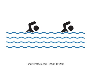 Swimming Pool and Man Icon. Vector Icon swimming man logo icon vector illustration. Eps 10