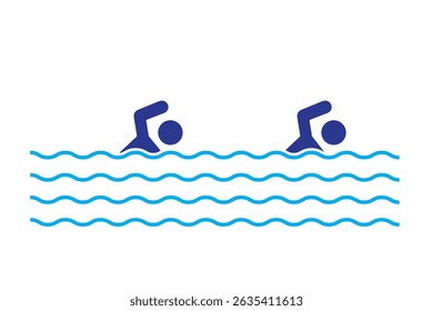 Piscina e ícone do homem. Ícone de vetor nadador homem logotipo ícone ilustração vetorial. Eps 10
