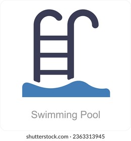 Swimming Pool and nature icon concept