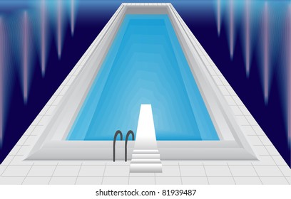 swimming pool at night