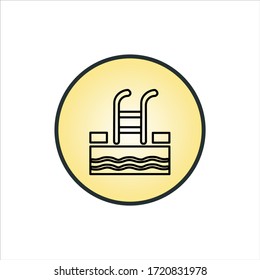 swimming pool outline icon vector. flat illustration symbol sign. not square pool design.