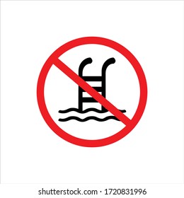 vector de icono de contorno de piscina. símbolo de ilustración plano. no es el diseño de la piscina cuadrada.