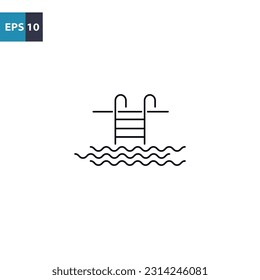 Swimming pool outline icon Vector illustration