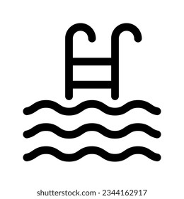 Swimming pool outline icon. Vector graphics