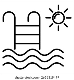 Ilustração do vetor do ícone de contorno da piscina