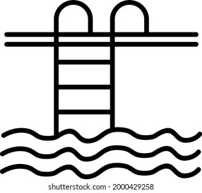 Diseño de iconos de contorno de la piscina
