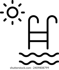 Swimming Pool Outline vector illustration icon