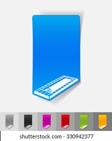 swimming pool paper sticker with shadow. Vector illustration