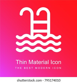 Swimming pool red and pink gradient material white icon minimal design