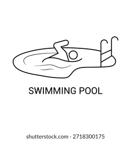 Schwimmbad Entspannung Vektorsymbol