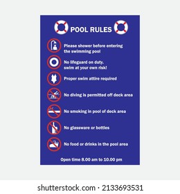 Swimming Pool Rules banner vector