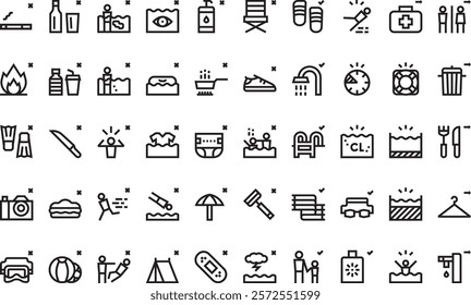 Swimming pool rules icons High-Quality Vector Icons Collection with Editable Stroke. Ideal for Professional and Creative Projects.