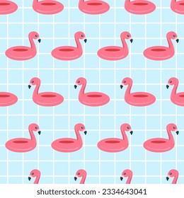Swimming Pool Seamless Pattern Vector Illustration with Summer Vacation Element in Flat Cartoon Template Hand Drawn