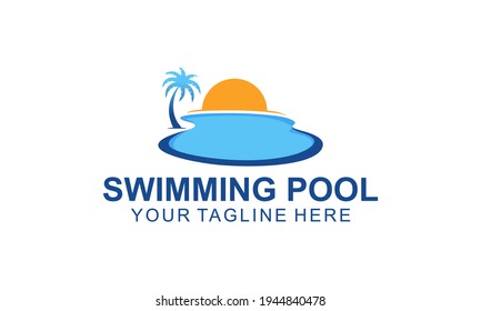 Swimming Pool Service, Aqua Logo Design Vector