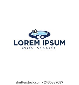 swimming pool service logo vector