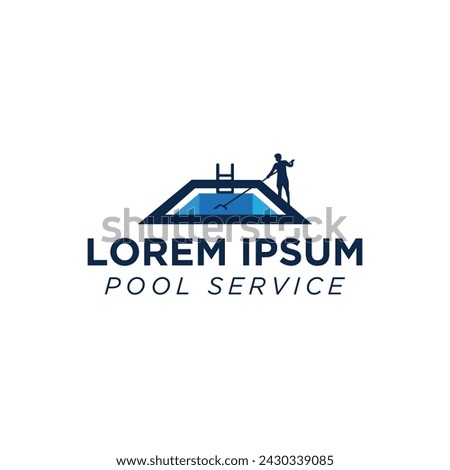 swimming pool service logo vector