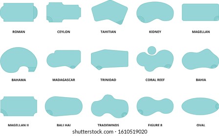 Swimming Pool Shapes Vector Icons