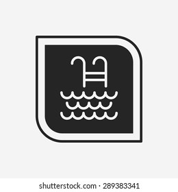 swimming pool sign icon