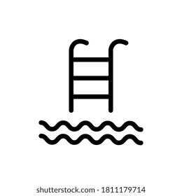 Swimming Pool Sign Icon, Flat Design