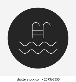swimming pool sign line icon