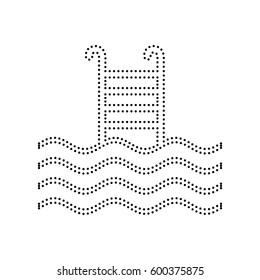 Swimming Pool sign. Vector. Black dotted icon on white background. Isolated.
