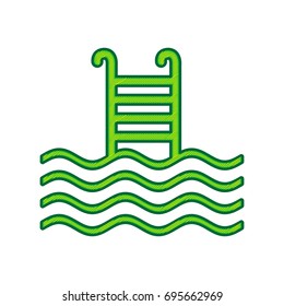Swimming Pool sign. Vector. Lemon scribble icon on white background. Isolated