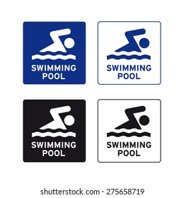 Swimming Pool Sign Vector Set