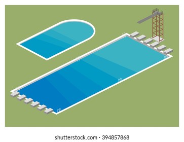 swimming pool simple illustration