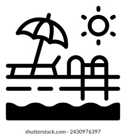 Swimmingpool Einfache Linie Symbol Logo Symbol