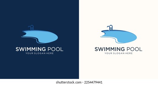 swimming pool simple logo icon sign symbol design concept. Vector illustration