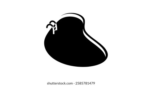 swimming pool stairs, black isolated silhouette