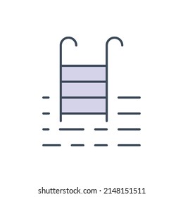 swimming pool stairs icon vector